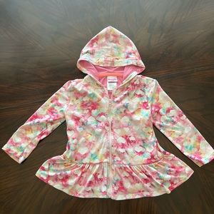 Size 2T buttery soft zipper floral hoodie in excellent condition